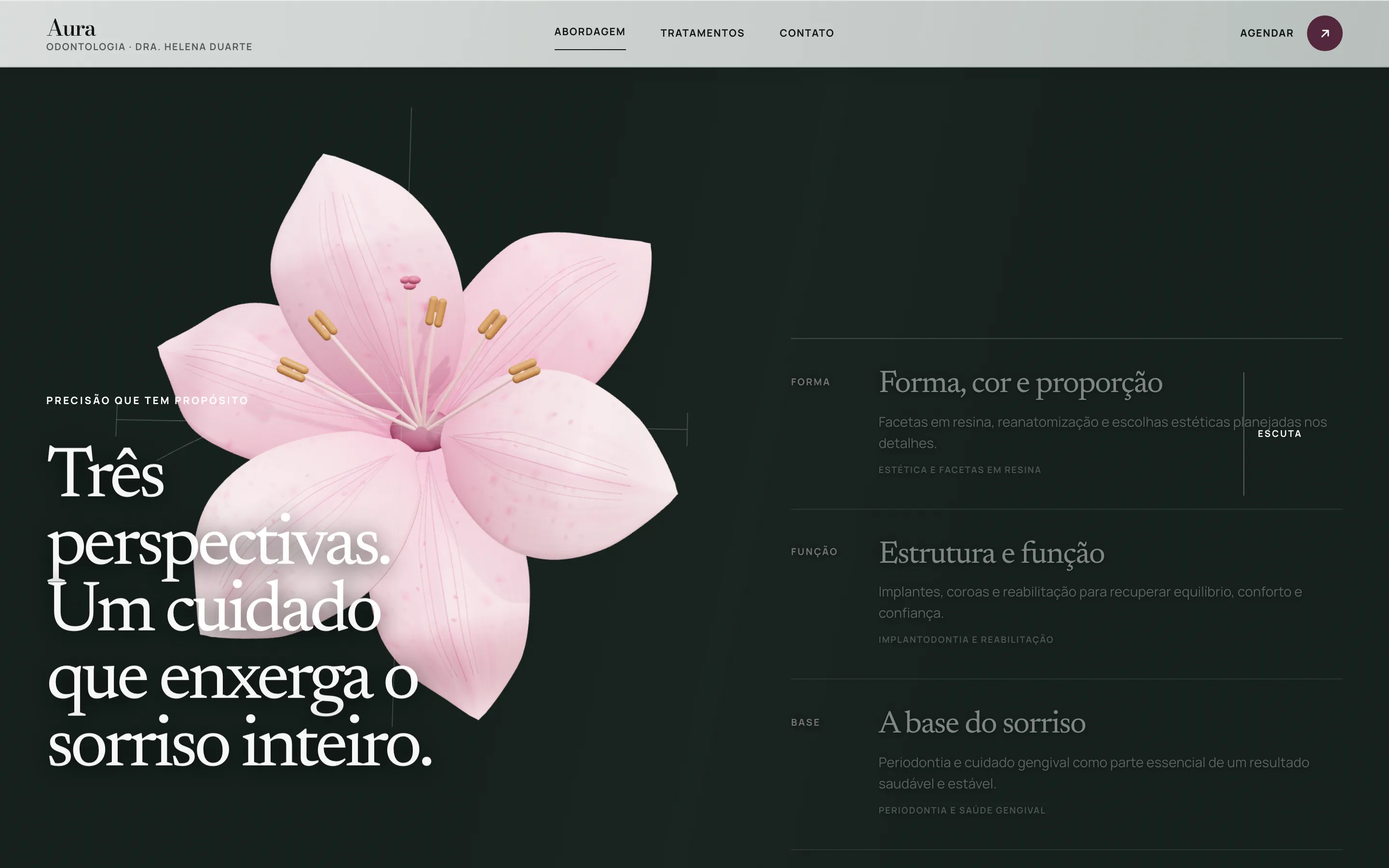 Aura Odontologia — desktop